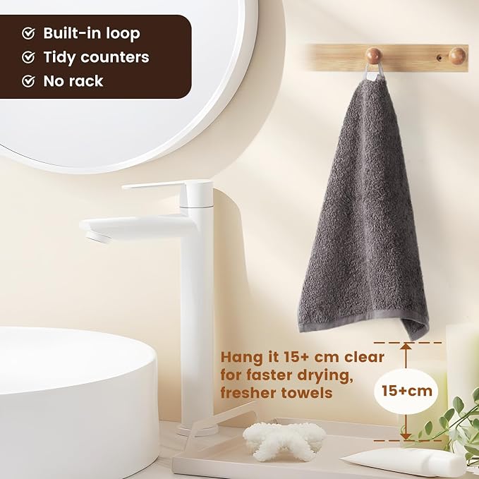 SEMAXE 100% Cotton Washcloths 12-Pack, 13 × 13 Inch Soft Luxury Face Towels – - Image 5