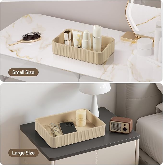 2 Pack Nightstand Organizer Tray, Decorative Perfume Valet Tray Trinket Dish - Image 3