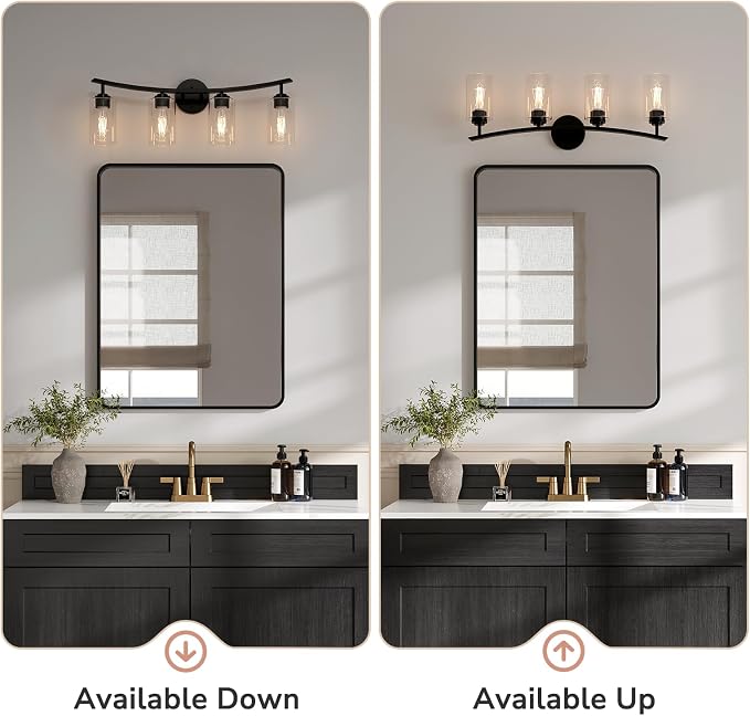 USHOWER 4-Light Bathroom Light Fixtures, Vanity Lights - Image 7