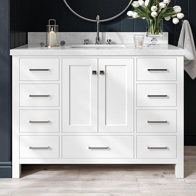 ARIEL Cambridge 49" White Bathroom Vanity by Ariel