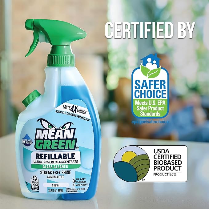 Mean Green Refillable Ultra Powered Glass Cleaner Concentrate, Fresh Scent - Image 5