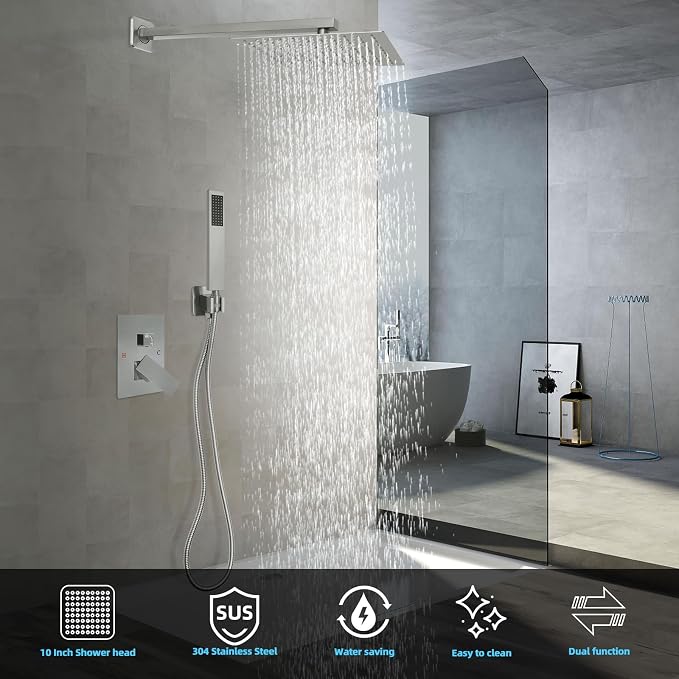 Bathroom Shower Faucet Set，10 Inch Rain Shower Head - Image 3