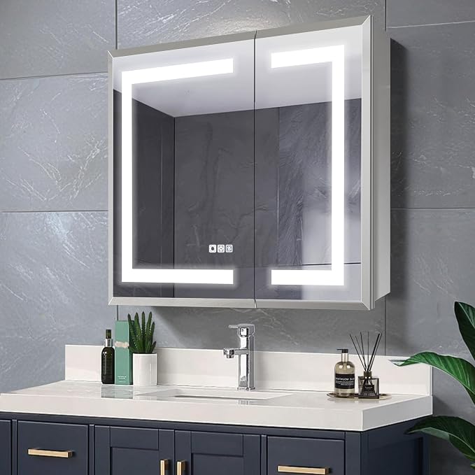 GroGro LED Lighted Bathroom Medicine Cabinet by GroGro