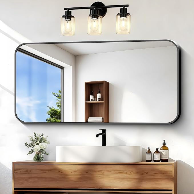 BONEWEI 20x40 inch Bathroom Mirror, Wall Mounted Bathroom Frame Vanity Mirror - Image 2