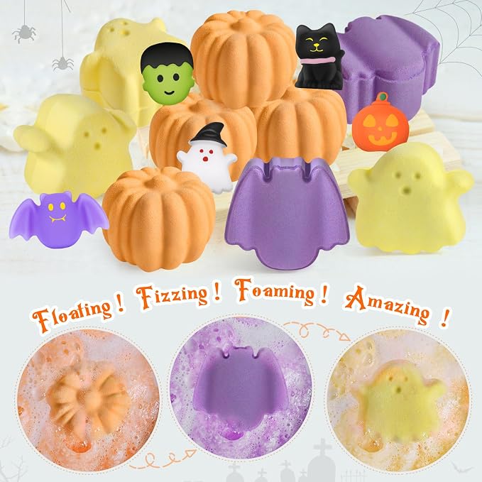 9 Pack Halloween Bath Bombs for Kids, Halloween Bubble Kids Bath Bombs - Image 5
