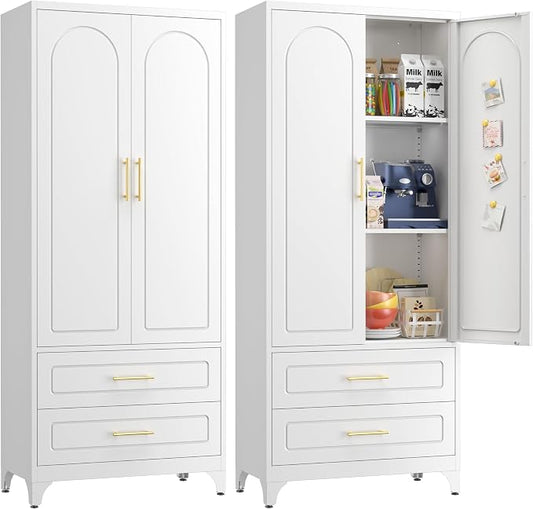 Pantry Kitchen Cabinet with Drawer, Metal Storage Cabinets with Doors and by For30YearsWehavespecializedinsteelfurniture