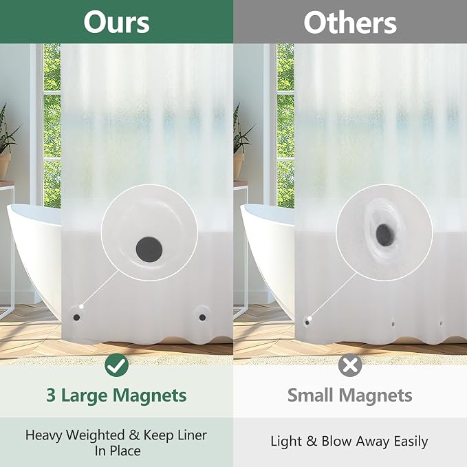 Waterproof Frosted Shower Curtain Liner 108 inches Wide, Bpa-Free EVA Shower - Image 3
