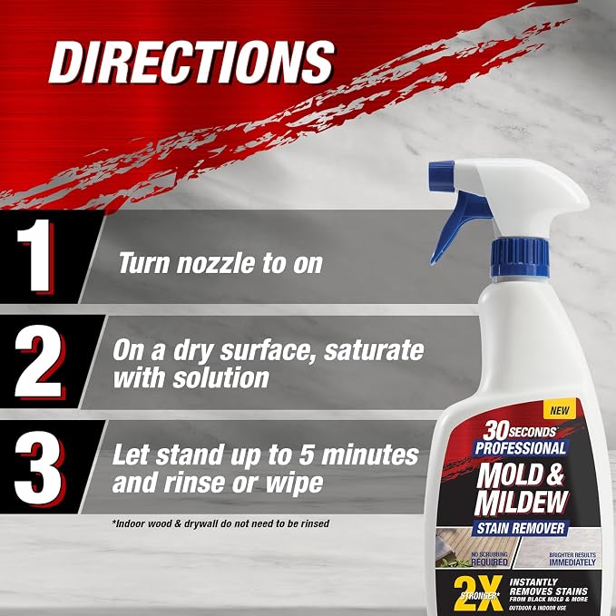 30 SECONDS Pro Mold and Mildew Stain Remover | Scrub Free | Brighter Results - Image 6