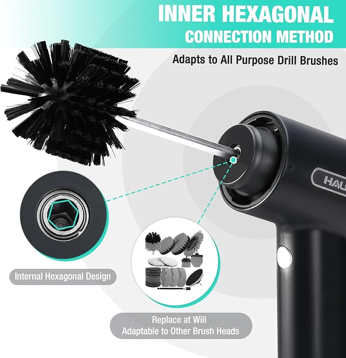 HAUSHOF Electric Spin Scrubber, Cordless Dish Scrubber Brush - Image 5