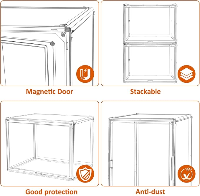 Extra Large 17.7"X13"X13" Clear Acrylic Organizer Box Display Case, Plastic - Image 3