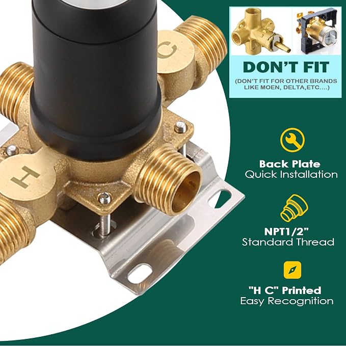 2 Way Shower Diverter Pressure Balance Mixing Valve - Image 3