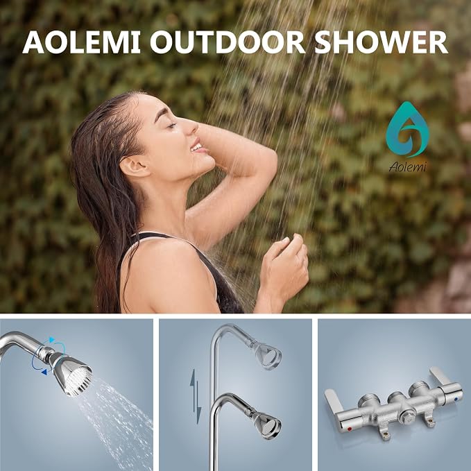 Aolemi Outdoor Shower Fixtures Outdoor Shower Kit Faucet System 3 Inch Center 2 - Image 2