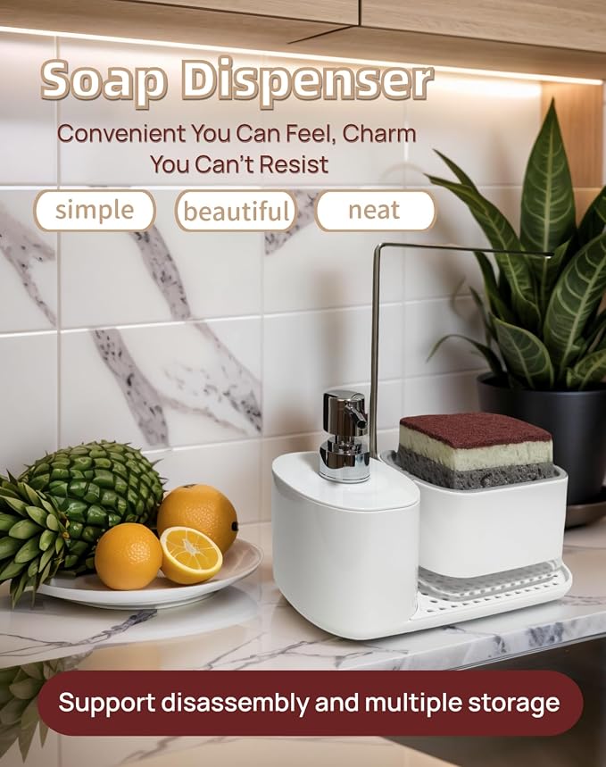 Dish Soap Dispenser & Sponge Holder 3-in-1 - Image 7