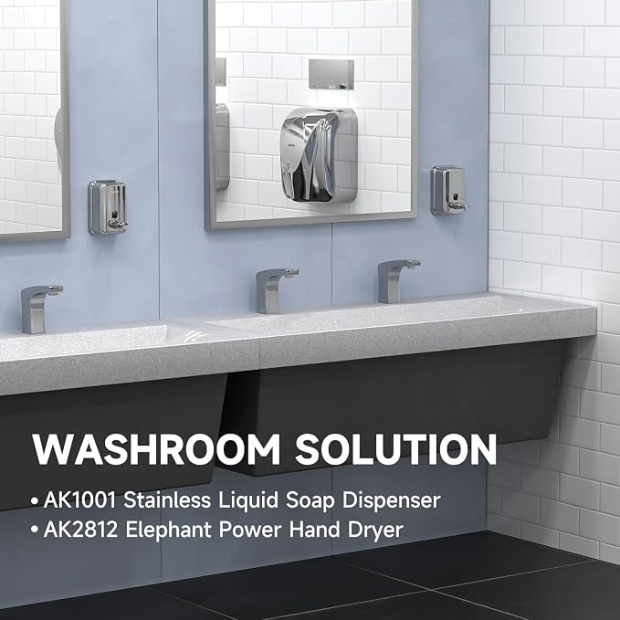 AIKE Polished Stainless Steel Wall Mount Pump Soap Dispenser Polished 17 fl.oz. - Image 3