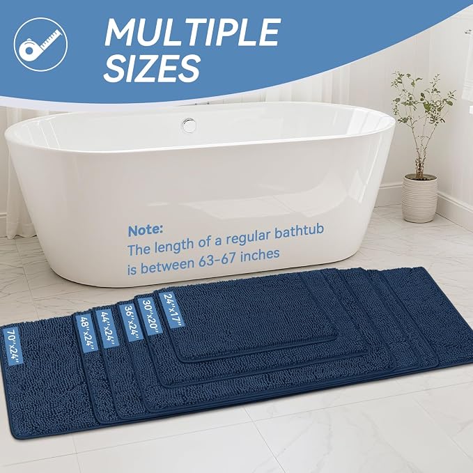 Bcoimo 44"×24" Absorbent Bath Mat, Non-Slip - Image 2