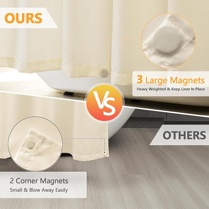 Waterproof Fabric Shower Curtain Liner - Image 3
