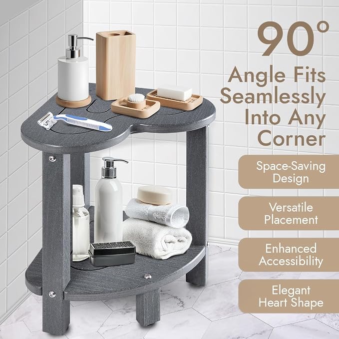 UHA Corner Shower Stool for Inside Shower - Image 2