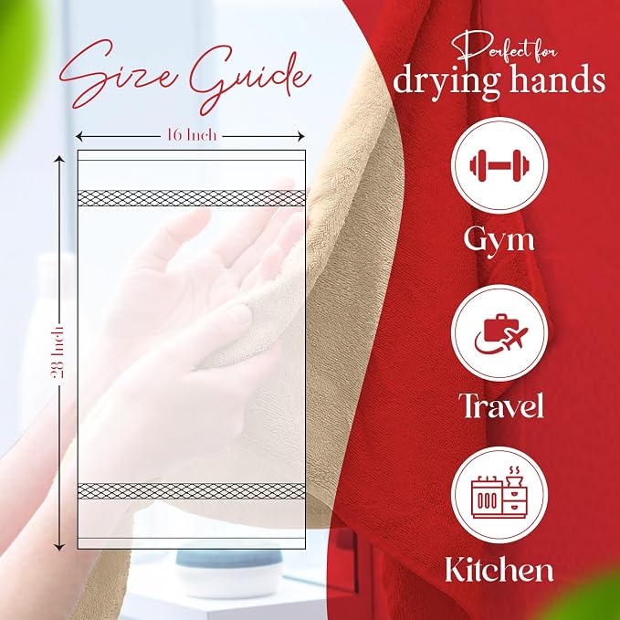 RIVERSIDE 6 Pack Premium Hand Towels Set, 16x28 inches, 100% Ring Spun Cotton - Image 2