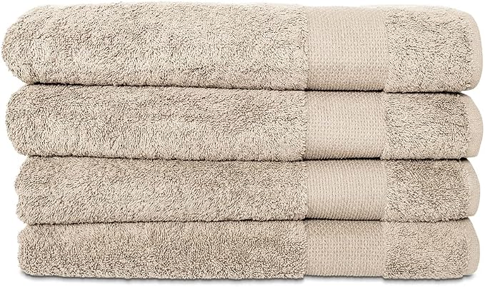 Hencely Premium Bath Towel Set of 4-28x 58 inches Soft Turkish Cotton Absorbent by HENCELY