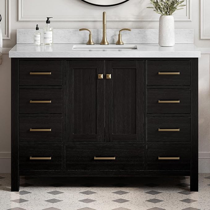 ARIEL Cambridge 49 Inch Single Rectangle Sink Bathroom Vanity by Ariel