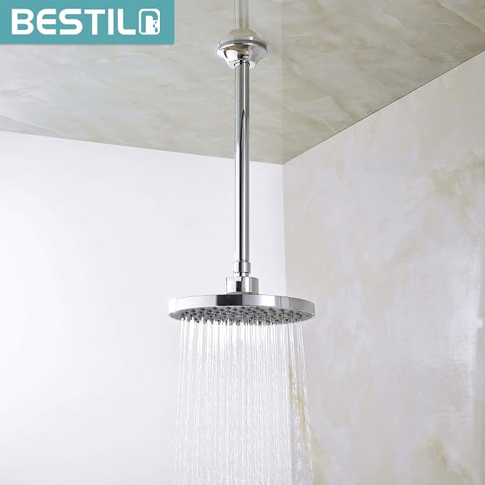 BESTILL 12 Inch Ceiling Mount Rain Shower Head Arm and Flange - Image 3