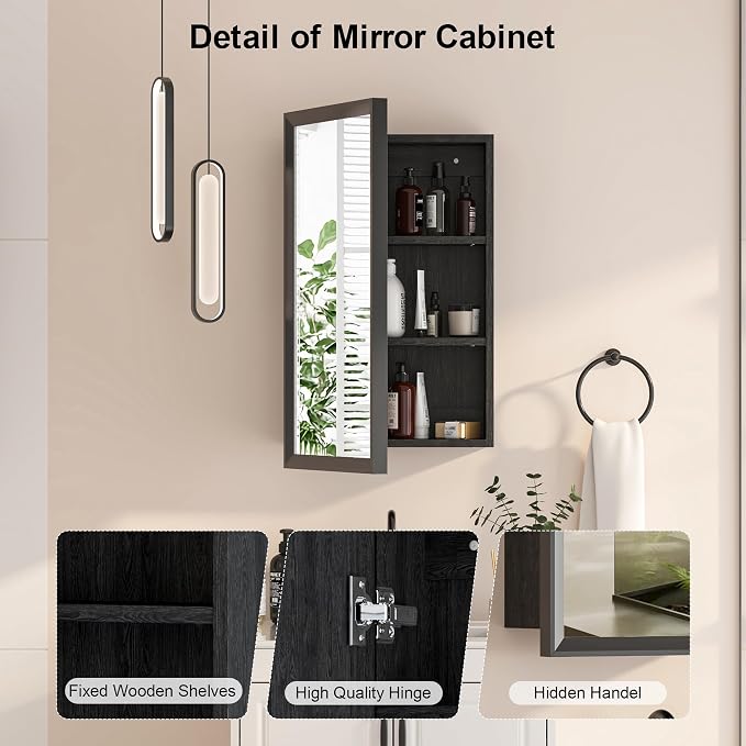 Black Bathroom Medicine Cabinet - Image 3