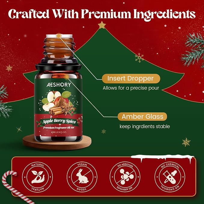 Christmas Fragrance Oil Set, 6 Premium Winter Essential Oils - Image 2
