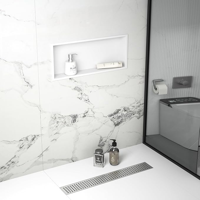 Stainless Steel Shower Niche 30" X 12" White No Tile Needed Niche Shower - Image 2