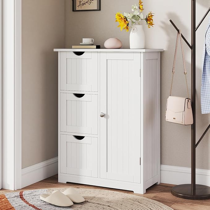 Tangkula Bathroom Floor Cabinet, Freestanding Storage Cabinet - Image 5