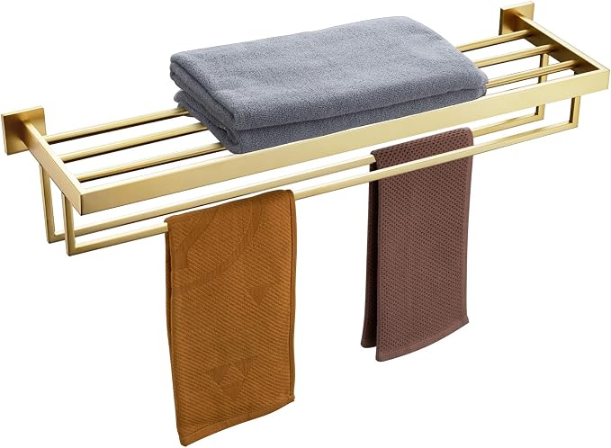 KOKOSIRI 32'' Towel Shelf Holder Bathroom Towel Rack by KOKOSIRI