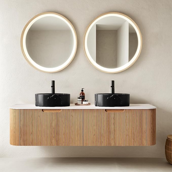 60 inch Bathroom Vanity with Double Sink, Floating Bathroom Vanities with Stone by Unknown