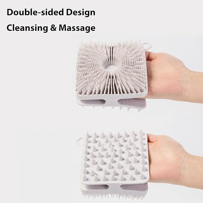 2 PC Silicone Exfoliating Body Scrubber, Silicone Body Shampoo Brush, Soft - Image 4