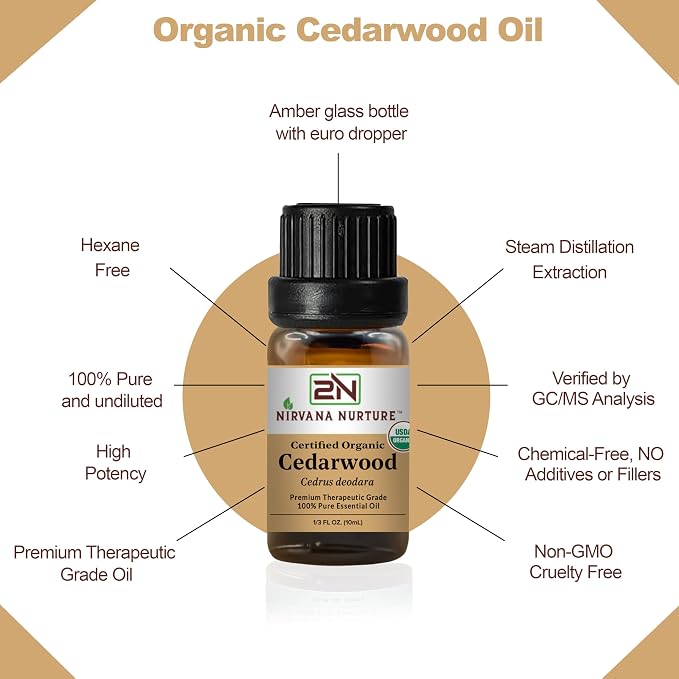 Cedarwood Essential Oil USDA Certified Organic, 100% Pure Natural Premium Grade - Image 4