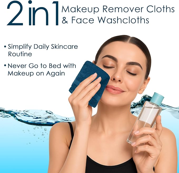 DAN RIVER 12-Pack Premium 100% Cotton Blue Opal Face Towels – Reusable Face - Image 5