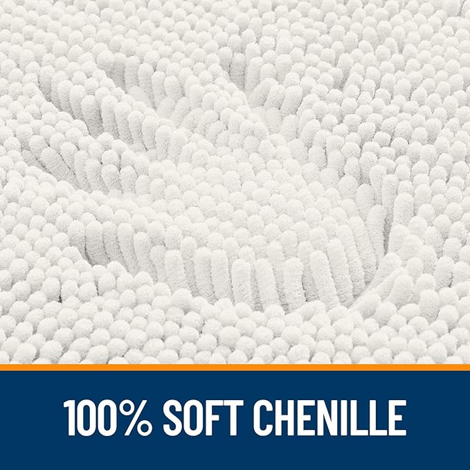OLANLY Bathroom Rugs 70x24, Extra Soft Absorbent Chenille Bath Rugs, Rubber - Image 3