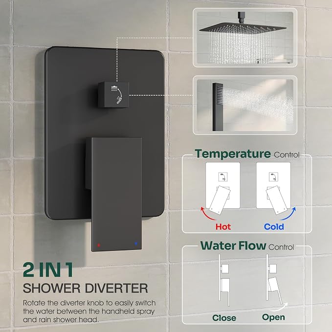 Ceiling Mount Shower Faucet Set, High-Pressure Showerheads Set - Image 7