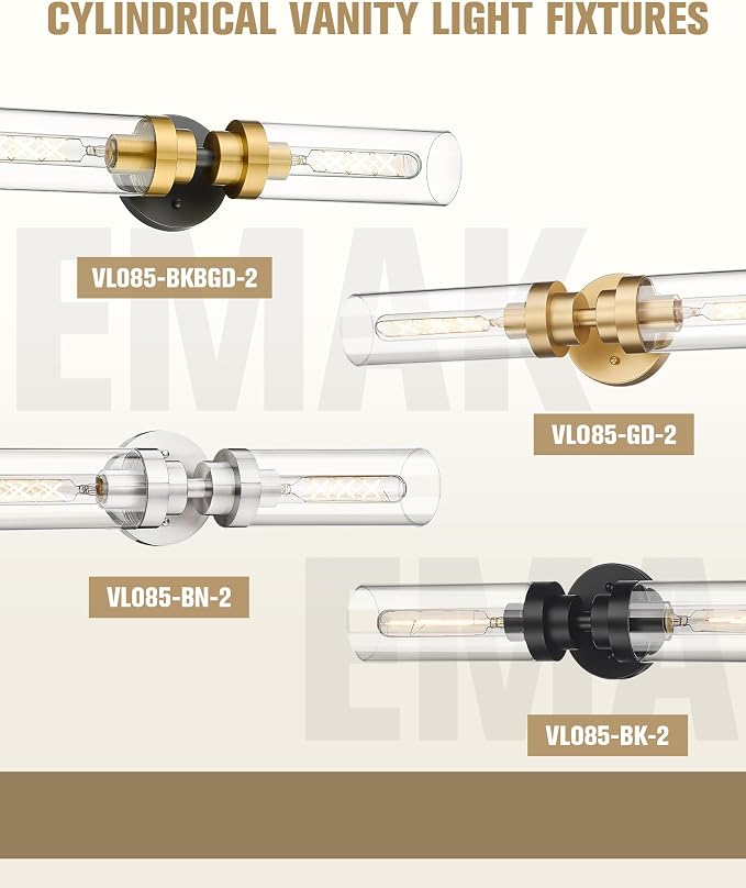 Emak 2 Light Black Vanity Lights - Image 6