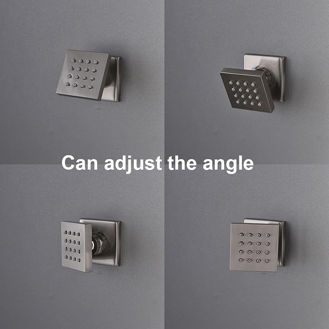 Brushed Nickel 16X24 inch Ceiling Mounted Shower Head Set, Digital Display - Image 5
