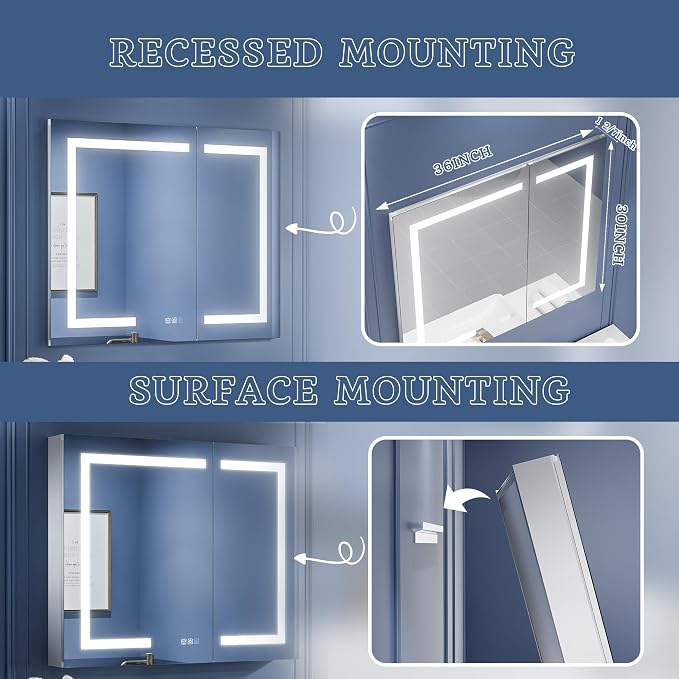 ExBrite LED Lighted Bathroom Medicine Cabinet - Image 7