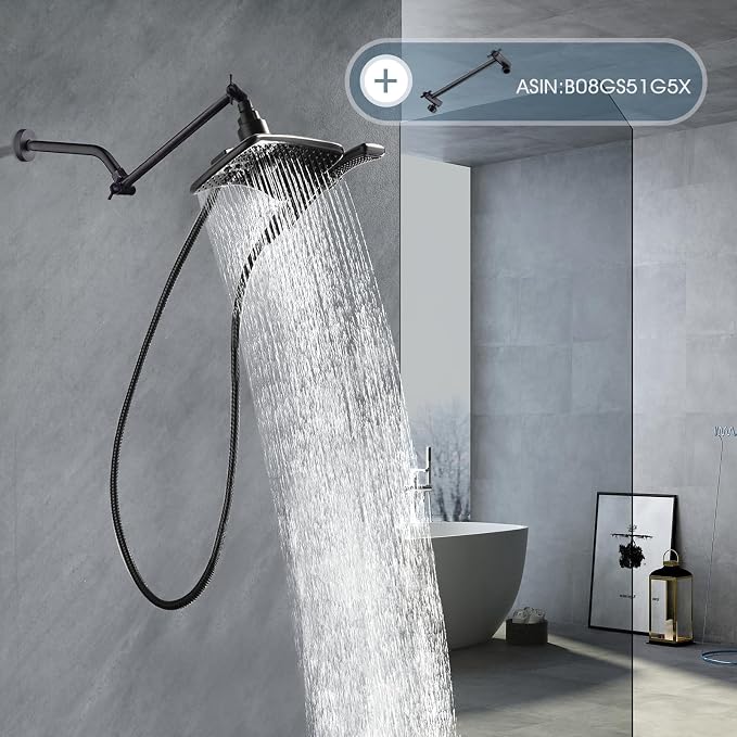 BRIGHT SHOWERS Shower Arm with Flange 10 Inches Solid Brass Shower Head - Image 7