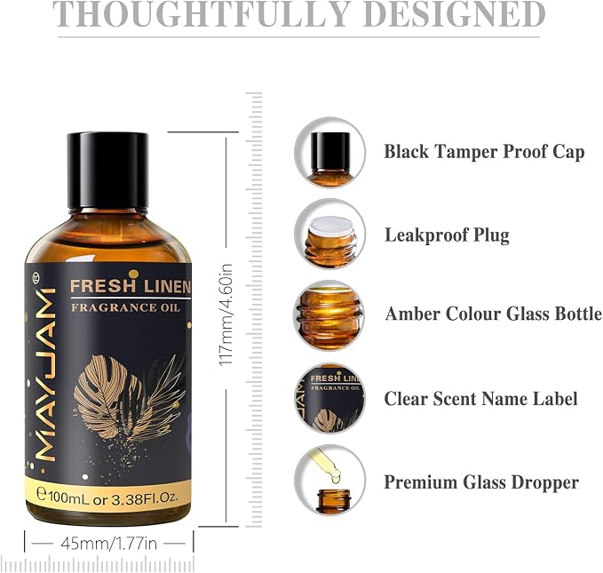 MAYJAM 100ML/3.38FL.OZ Fresh Linen Fragrance Oils - Image 6