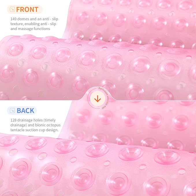 Anti-Slip Bathtub Shower mat, 27.5×14.5（Approximately 70×37cm） inch Soft - Image 2