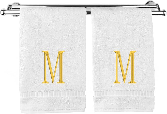 Monogrammed Hand Towel, Personalized Initial Gift, Extra Absorbent 100% Turkish by BareCotton