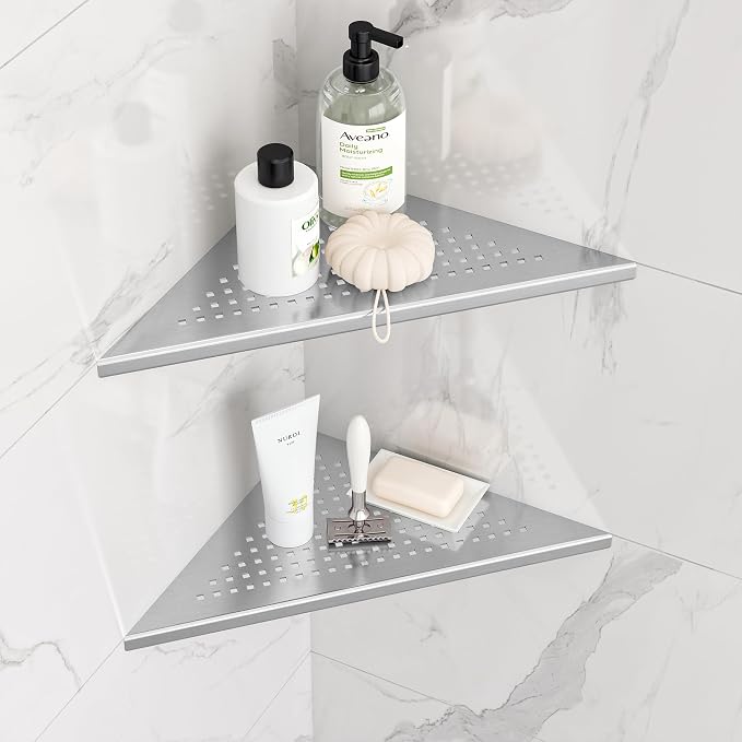 Neodrain 10 Inch Brushed Shower Shelves Corner Shelf by Neodrain