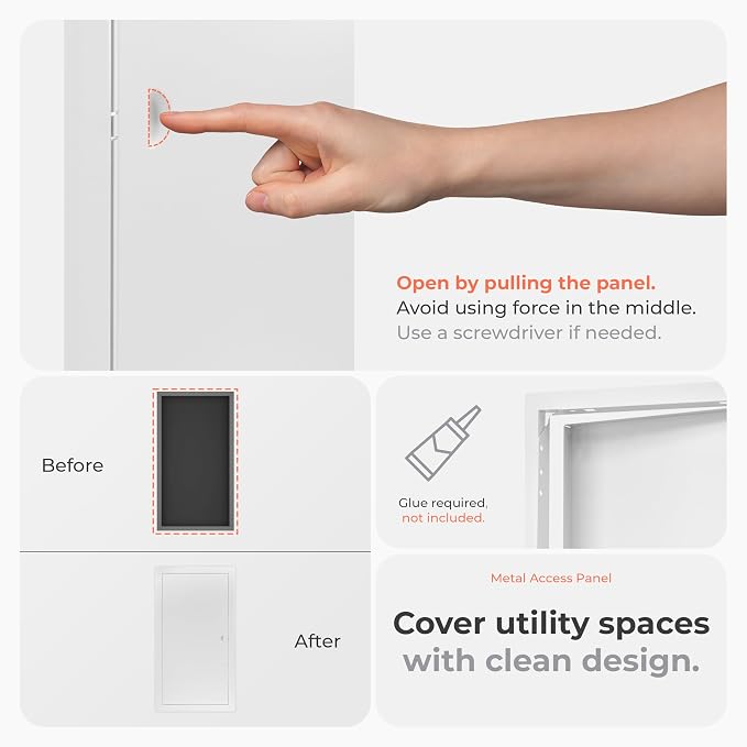 10x20 Inch White Access Panel – Metal Rectangular Wall & Ceiling Access Door - Image 4