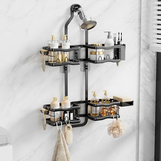 Shower Caddy Hanging Shower Head, Rustproof Hanging Shower Caddy Over by Yortemdi