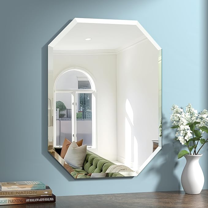 Silver Wall Mirror-Beveled Edge Frameless Mirror by GOAND