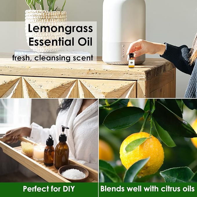 GreenHealth Lemongrass Essential Oil – 16 fl oz – 100% Pure & Uncut | Amber - Image 4