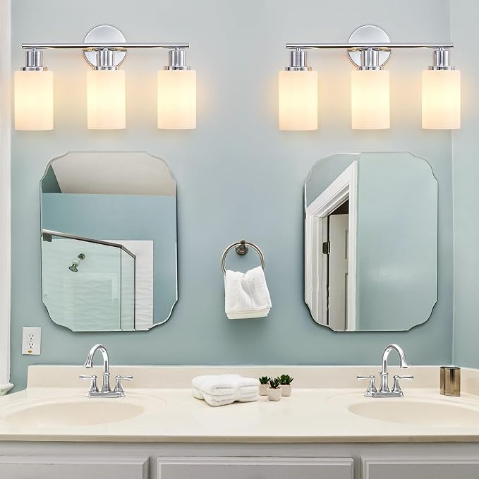 DLLT 3-Light Bathroom Light Fixtures: Chrome Modern Vanity Lights - Image 5