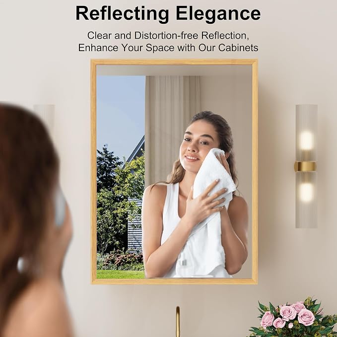 20x28 Inch Wood Medicine Cabinet - Image 3